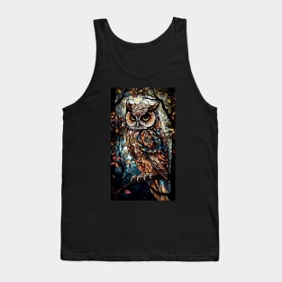 Stained Glass Style Owl Tank Top